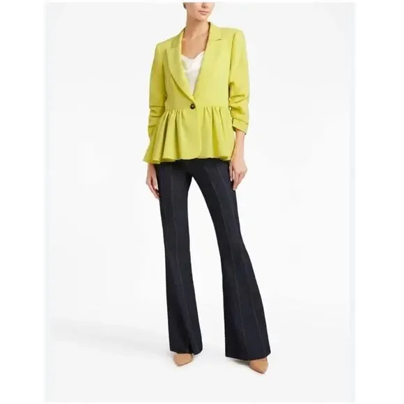 CINQ À SEPT Kourtney Ruffled Blazer Yuzu Size 6 - Picture 12 of 12